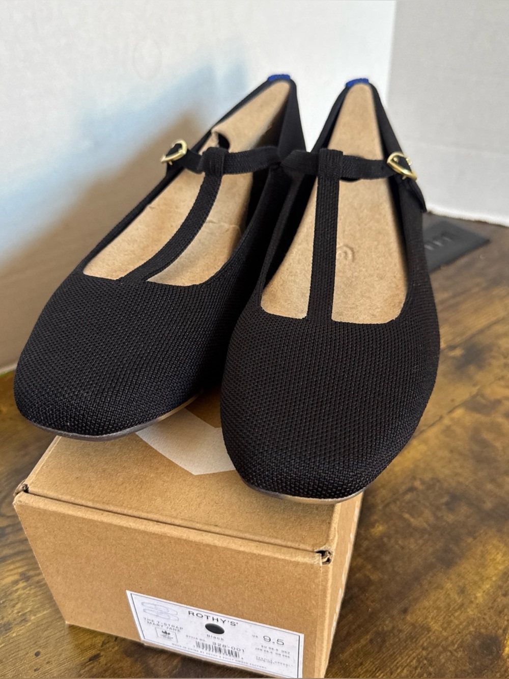 Rothy’s Women’s The T–Strap Mary Jane Black Size 8/9.5 NEW 328-001 Rare